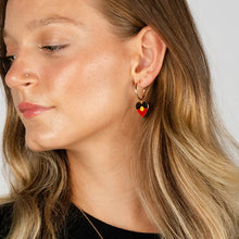 Load image into Gallery viewer, &quot;Raise The Flag&quot; Aboriginal Flag Heart Hoop Earrings
