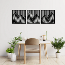 Load image into Gallery viewer, Geometric Mountain Wall Art Trio
