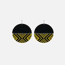 Load image into Gallery viewer, Nichola Earrings - Split Tāniko I / Black Yellow

