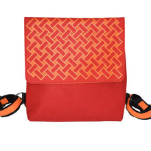 Load image into Gallery viewer, Jo Luping - Harakeke Weave Orange On Red Red Ecofelt Backpack
