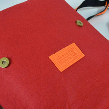 Load image into Gallery viewer, Jo Luping - Harakeke Weave Orange On Red Red Ecofelt Backpack
