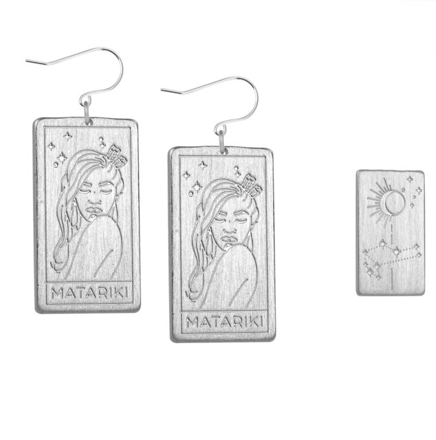 Matariki Goddess Earrings – Silver