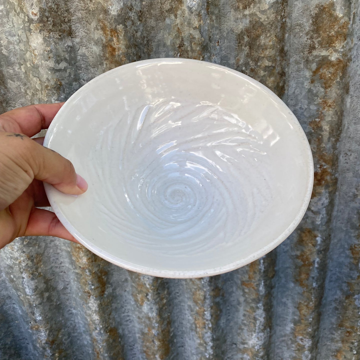 White Spiral Bowl